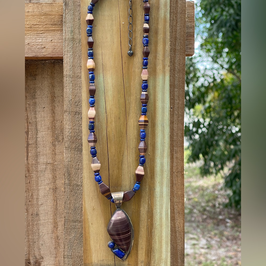 Jay King Mariam Jasper And Lapis Necklace With Ss Jasper And Lapis Pendant